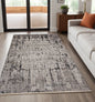 2' X 8' Ivory Or Grey Abstract Cracks Runner Rug