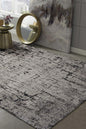 8' Gray and Ivory Round Area Rug