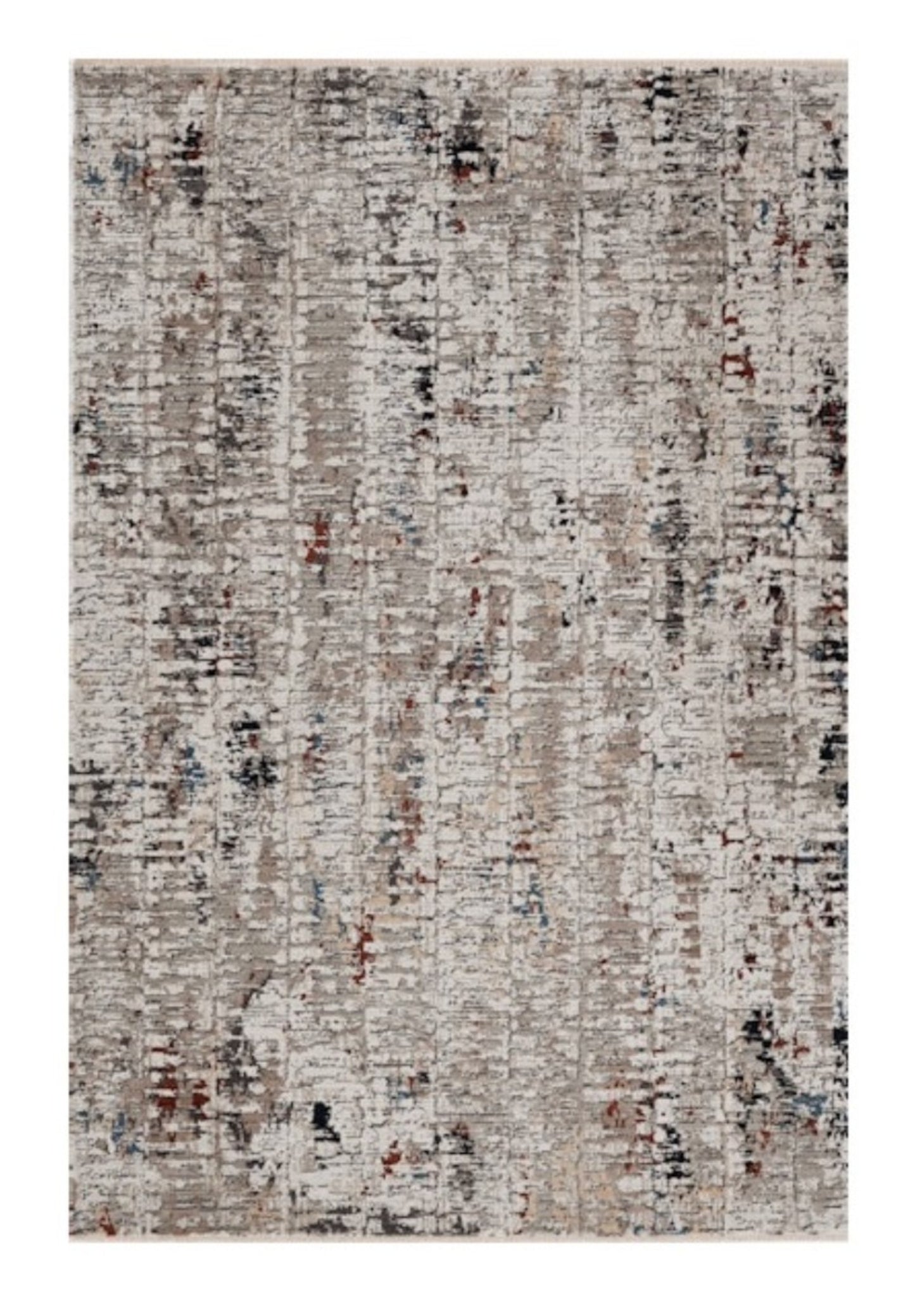 8' Beige And Gray Abstract Round Rug