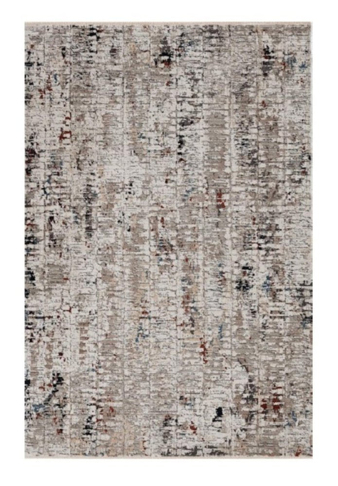 4' X 5' Beige And Gray Abstract Distressed Area Rug