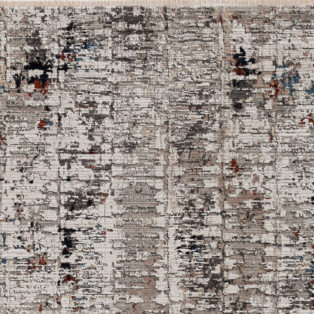 4' X 5' Beige And Gray Abstract Distressed Area Rug