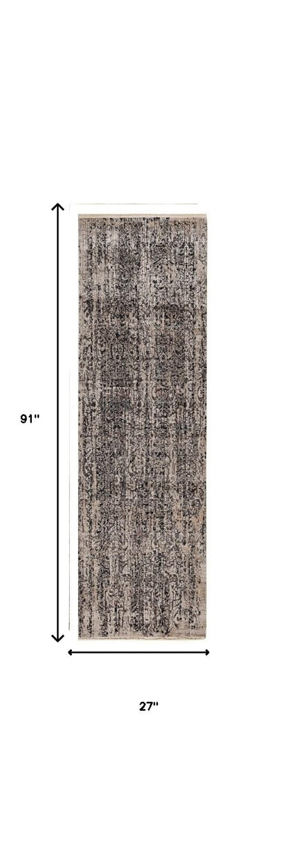 94 X 130 Grey Polyester Rug