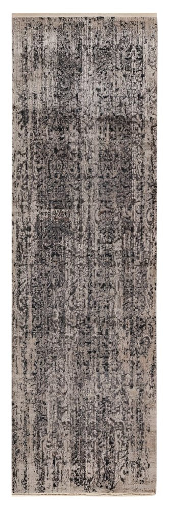 4' X 6' Gray And Tan Oriental Distressed Area Rug