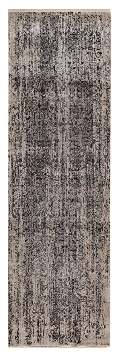4' X 6' Gray And Tan Oriental Distressed Area Rug