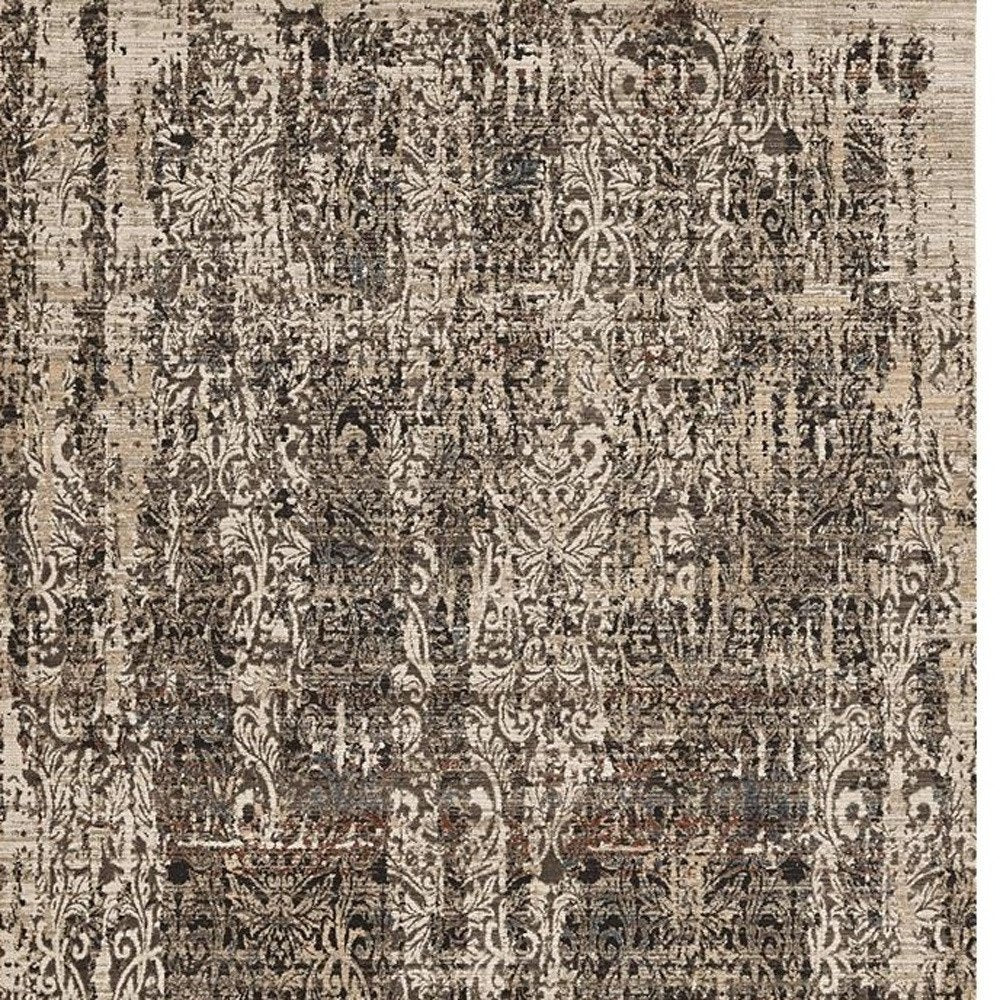 4' X 6' Gray And Tan Oriental Distressed Area Rug