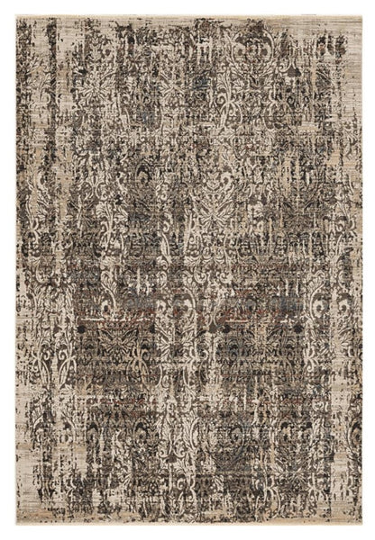 4' X 6' Gray And Tan Oriental Distressed Area Rug