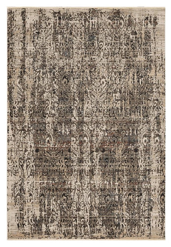 4' X 6' Gray And Tan Oriental Distressed Area Rug