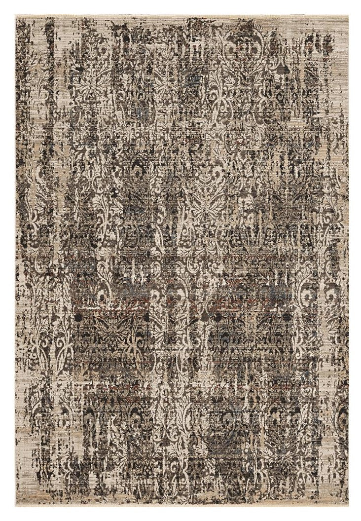 4' X 6' Gray And Tan Oriental Distressed Area Rug