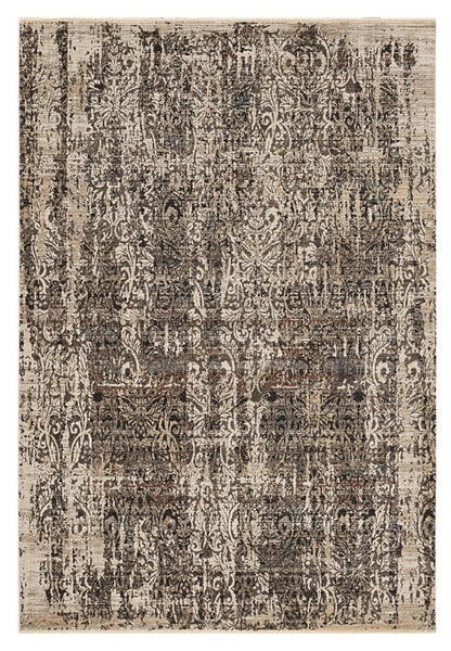 4' X 6' Gray And Tan Oriental Distressed Area Rug