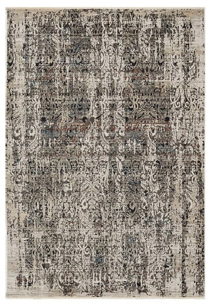 4' X 6' Gray And Tan Oriental Distressed Area Rug
