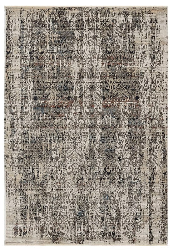 4' X 6' Gray And Tan Oriental Distressed Area Rug