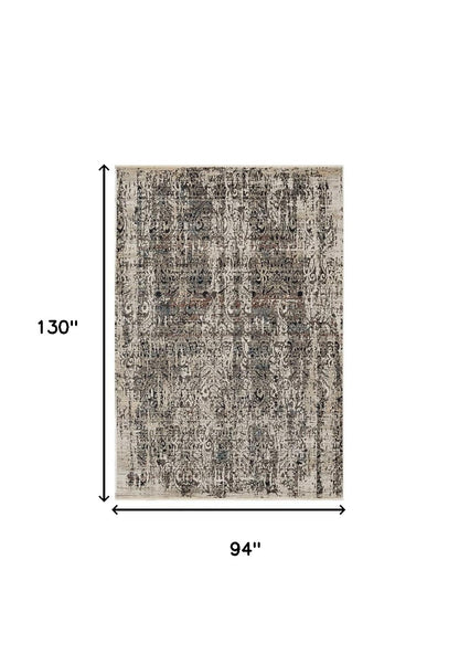 94 X 130 Grey Polyester Rug