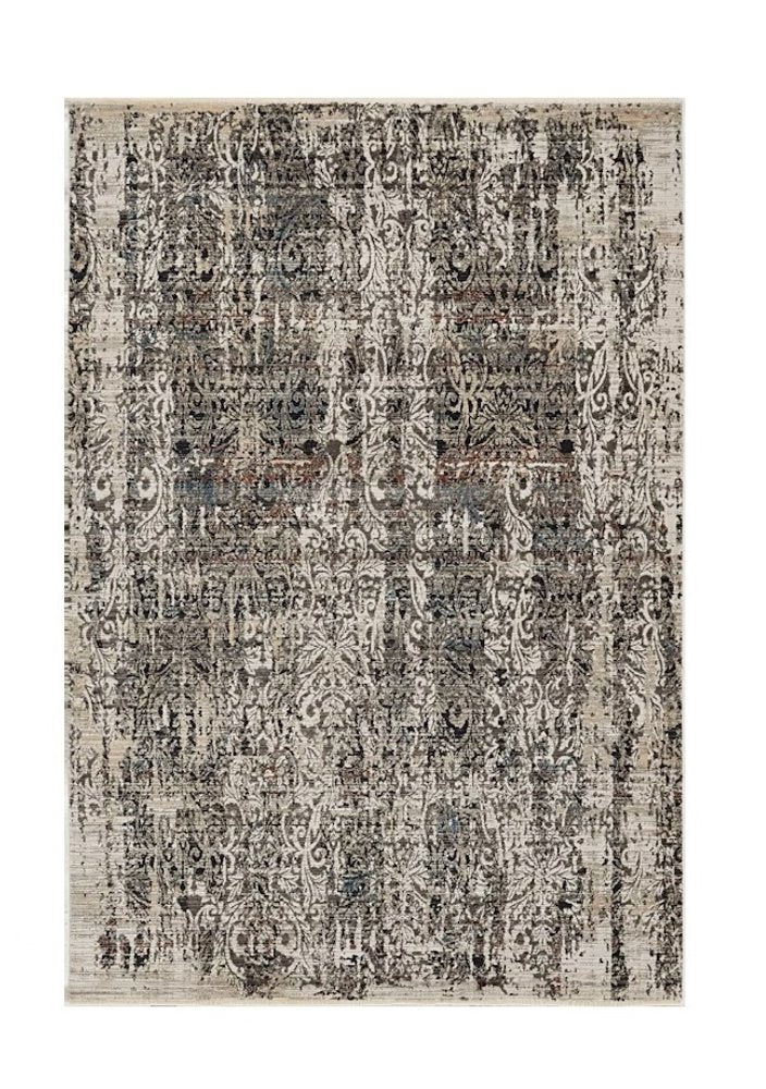 5' X 8' Gray And Tan Oriental Distressed Area Rug