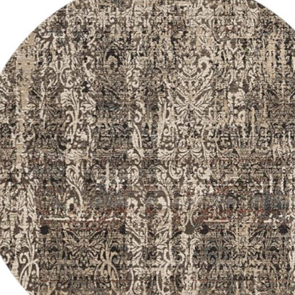 5' X 8' Gray And Tan Oriental Distressed Area Rug