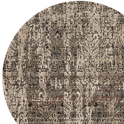 5' X 8' Gray And Tan Oriental Distressed Area Rug