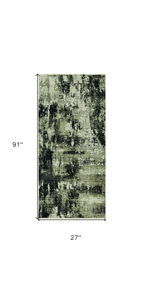 4' X 5' Charcoal Beige And Taupe Abstract Distressed Area Rug