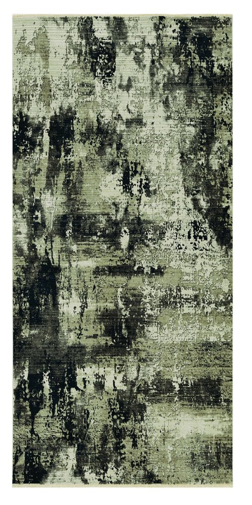 4' X 5' Charcoal Beige And Taupe Abstract Distressed Area Rug