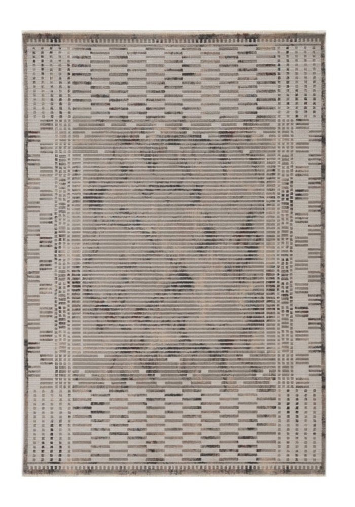 5' X 8' Beige And Brown Abstract Area Rug