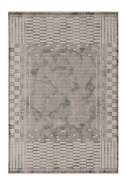 5' X 8' Beige And Brown Abstract Area Rug