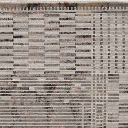 5' X 8' Beige And Brown Abstract Area Rug