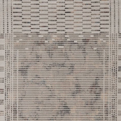 8' Beige And Brown Abstract Round Rug