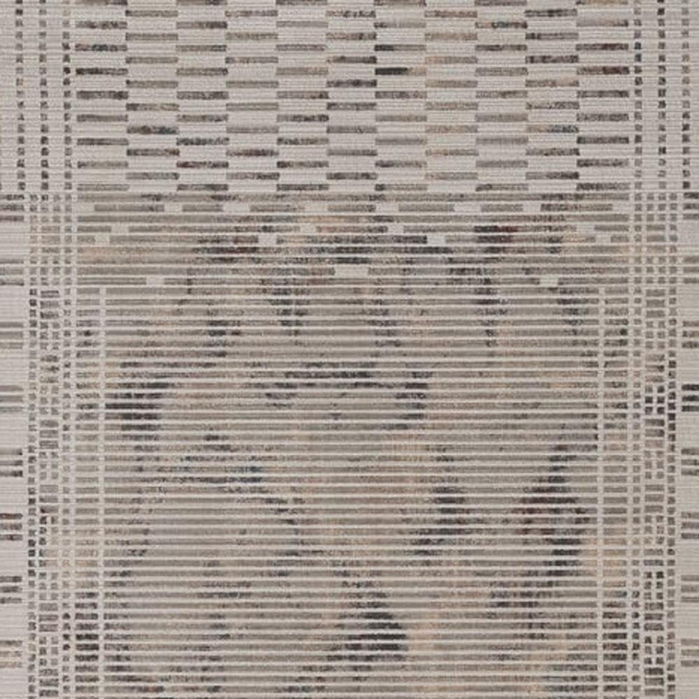 8' Beige And Brown Abstract Round Rug