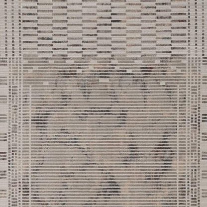 8' Beige And Brown Abstract Round Rug