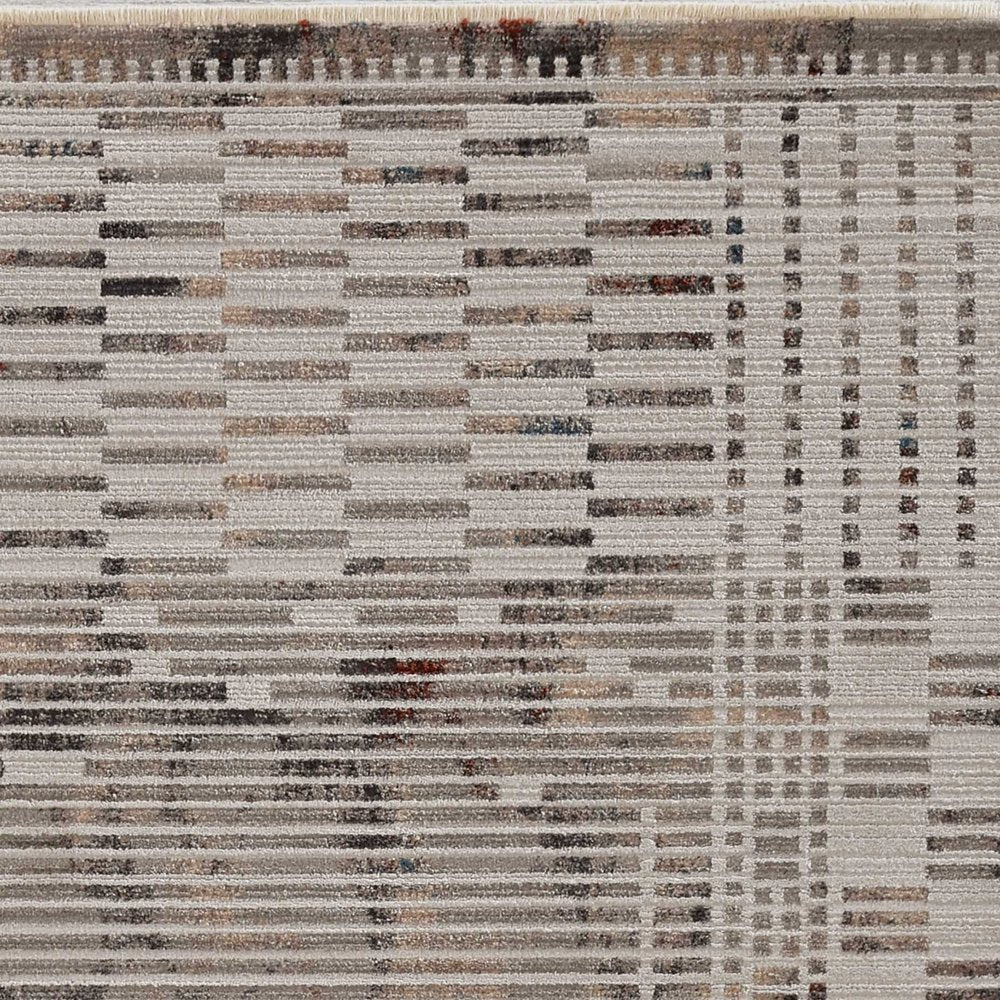 5' X 8' Beige And Brown Abstract Area Rug