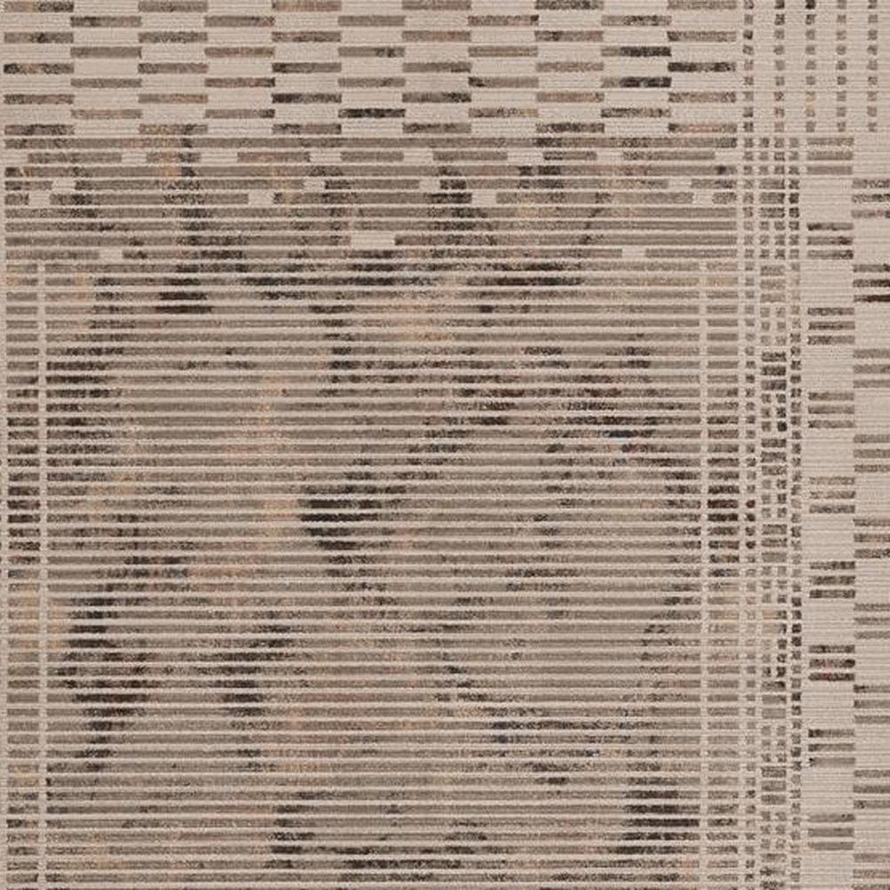 8' Beige And Brown Abstract Round Rug