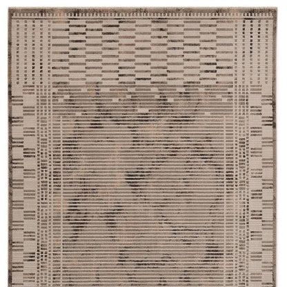 5' X 8' Beige And Brown Abstract Area Rug