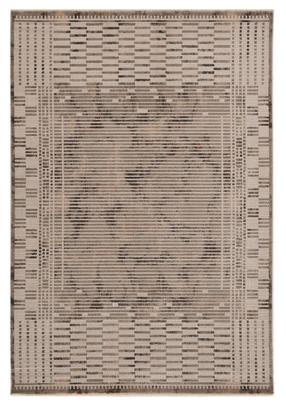 4' X 6' Beige And Brown Abstract Area Rug
