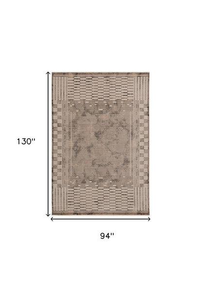 4' X 6' Beige And Brown Abstract Area Rug
