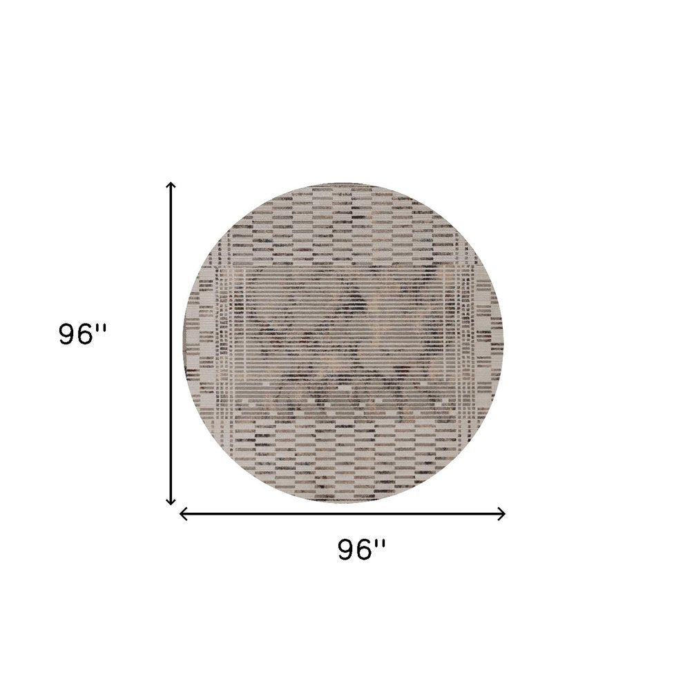 5' X 8' Beige And Brown Abstract Area Rug