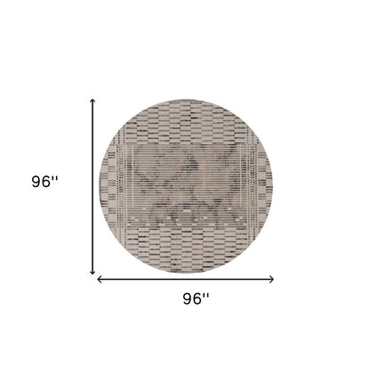 5' X 8' Beige And Brown Abstract Area Rug