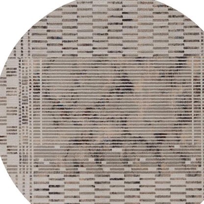 5' X 8' Beige And Brown Abstract Area Rug