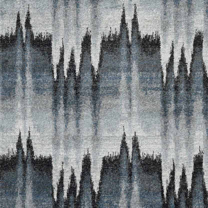 3' X 5' Blue Ivory Machine Woven Abstract Pulse Area Rug