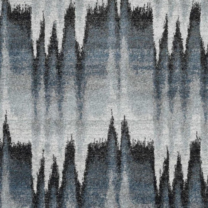 8' X 11' Ivory Blue and Gray Abstract Area Rug