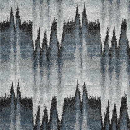 8' X 11' Ivory Blue and Gray Abstract Area Rug