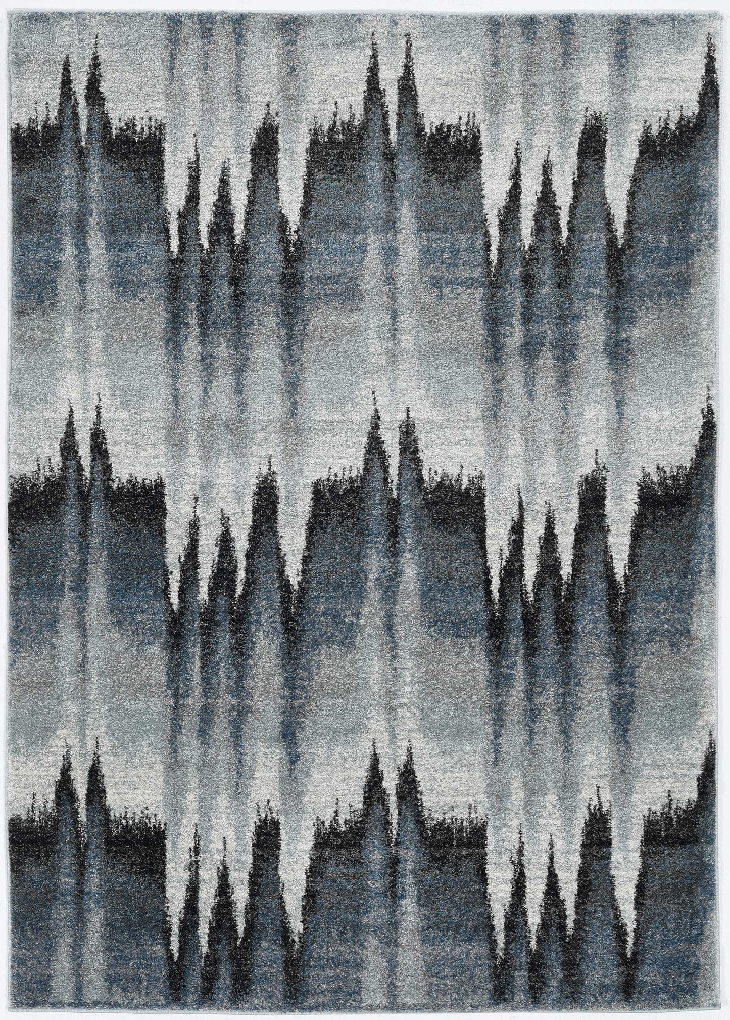 3' X 5' Blue Ivory Machine Woven Abstract Pulse Area Rug