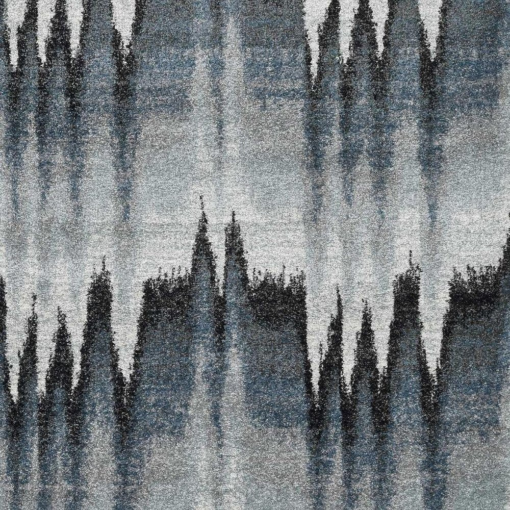8' X 11' Ivory Blue and Gray Abstract Area Rug