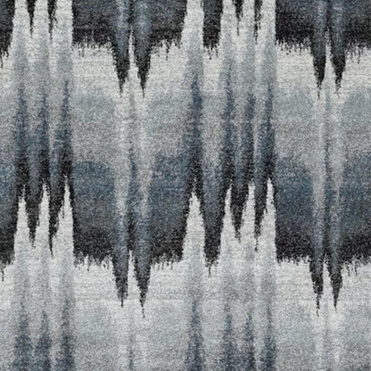 8' X 11' Ivory Blue and Gray Abstract Area Rug
