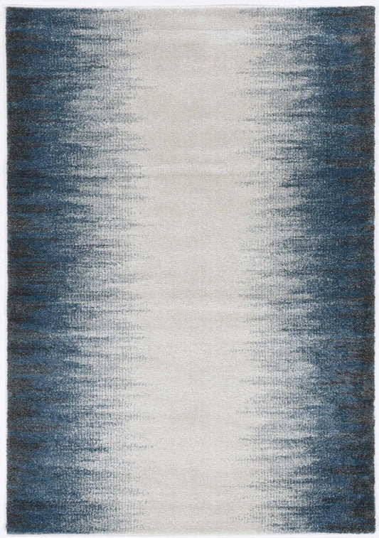 5' X 8' Ivory And Blue Abstract Area Rug