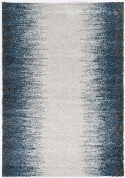 5' X 8' Ivory And Blue Abstract Area Rug