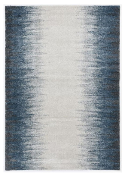 5' X 8' Ivory Or Blue Gradient Bordered Indoor Area Rug