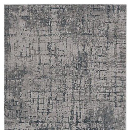10' X 13' Gray And Ivory Abstract Area Rug