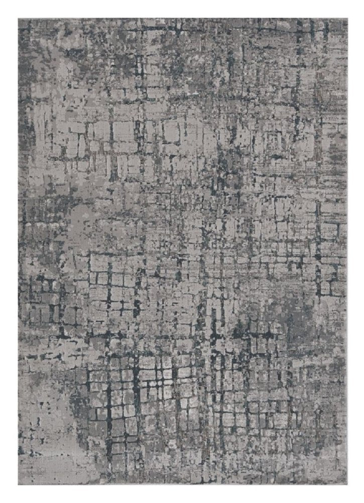 10' X 13' Gray And Ivory Abstract Area Rug