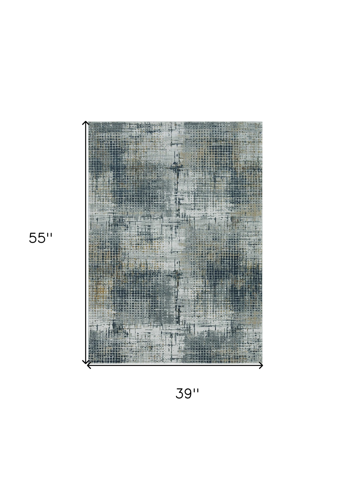 3' X 5' Ivory Navy and Gray Abstract Area Rug