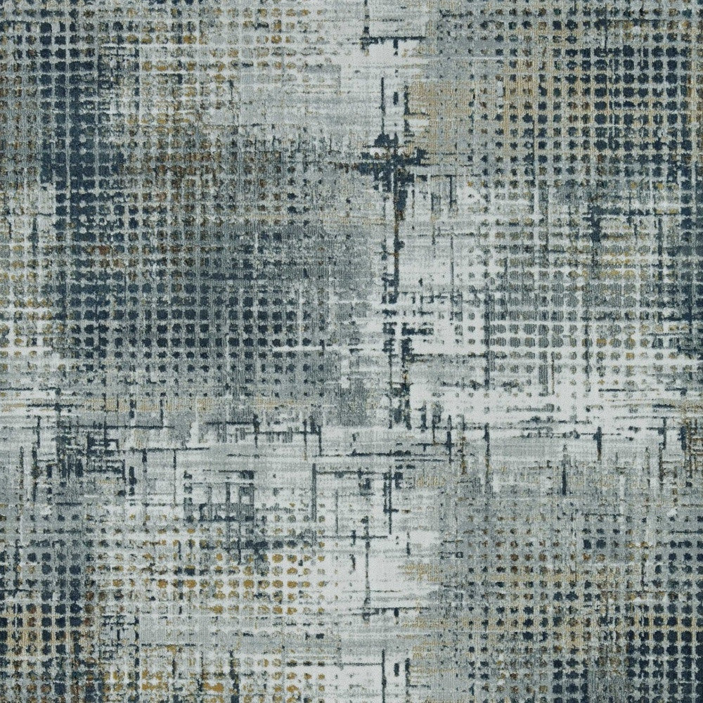 3' X 5' Ivory Navy and Gray Abstract Area Rug