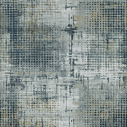 3' X 5' Ivory Navy and Gray Abstract Area Rug