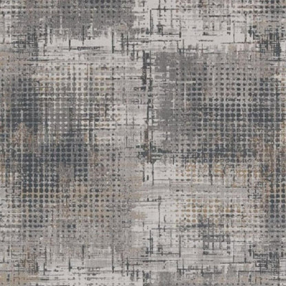 8' X 11' Ivory And Gray Abstract Area Rug